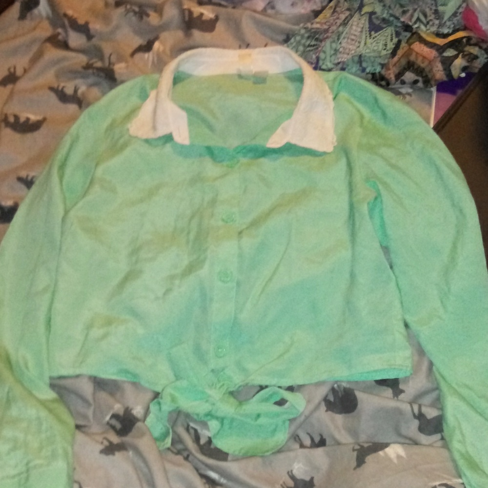 Lace mint green blouse from forever 21